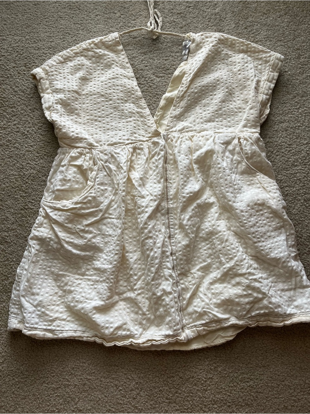 Urban Outfitters size Medium butter yellow Textured V-Neck Lightweight dress